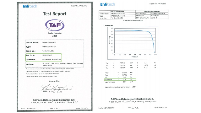Raynergy Tek - Certification of OPV Raynergy Tek - Certification of OPV
