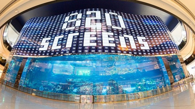 LG Electronics - The world's largest OLED screen and world's largest high definition video wall - located at the Dubai Aquarium LG Electronics - The world's largest OLED screen and world's largest high definition video wall - located at the Dubai Aquarium