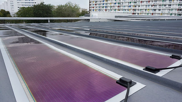 Heliatek|Engie - HeliaSol on a standing seam roof system in La Rochelle, France Heliatek|Engie - HeliaSol on a standing seam roof system in La Rochelle, France